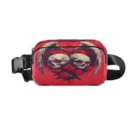 Sac banane pour homme et femme avec sangle réglable Motif squelettes ailes roses Pour promener votre chien Course à Pied Cyclisme Randonnée Voyage Entraînement, C1177, Poche de rangement