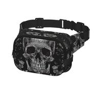 Sac banane pour homme et femme avec sangle réglable Motif tête de mort squelette