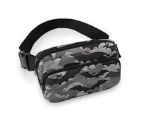 Sac banane pour homme et femme avec sangle réglable Motif vague de mer Pour tous les jours, Chauve-souris Halloween grise, 20x13cm