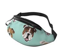 Sac banane pour homme et femme avec sangle réglable Motif visages de bouledogue anglais