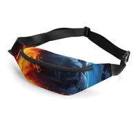 Sac banane pour homme et femme avec sangle réglable, Palets et feu, 36*15cm, Art Déco