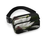 Sac banane pour homme et femme avec sangle réglable - Plante tropicale - Pour tous les jours, Fleur et pierres zen, 20x13cm