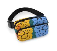 Sac banane pour homme et femme avec sangle réglable pour tous les jours, Avantage du cerveau gauche et droit, 20x13cm