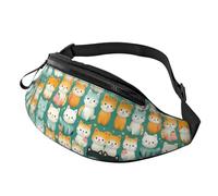 Sac banane pour homme et femme, avec sangle réglable, sac banane léger et imperméable, Cartoon Cat 17, Taille unique, Sac à dos de randonnée