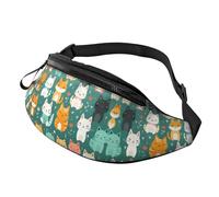 Sac banane pour homme et femme, avec sangle réglable, sac banane léger et imperméable, Chat de dessin animé 18, Taille unique, Sac à dos de randonnée