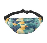 Sac banane pour homme et femme avec sangle réglable - Sac banane tendance pour voyage, Il y a des fleurs sur le canard, Taille unique