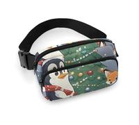 Sac banane pour homme et femme avec sangle réglable - Trois chats et oiseaux - Pour tous les jours, Partager des cadeaux, 20x13cm