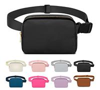 Sac Banane pour Homme et Femme avec Sangles Réglables - Tendance pour Voyage, Entraînement, Cyclisme, Randonnée - Noir, Mode