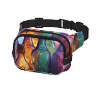 Sac banane pour homme et femme - Bouteille en verre coloré réglable - Sac à bandoulière pour voyage, noir, taille unique, Noir , Taille unique