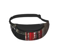 Sac banane pour homme et femme - Cabine téléphonique dans les rues de Londres - Sac banane imprimé pour promener le chien - Pour voyage, sport, course à pied, randonnée, jogging, gym, Noir , Taille