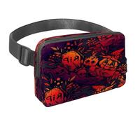 Sac banane pour homme et femme - Ceinture de course fine pour la marche, le jogging, la randonnée, les voyages, l'entraînement - Halloween - Tombe, citrouille, crâne, chapeau de sorcière, multicolore,