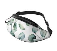 Sac banane pour homme et femme, ceinture réglable, sac banane motif feuille de dessin animé aquarelle, Feuille de dessin animé aquarelle, 35cm x 14cm