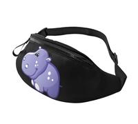 Sac banane pour homme et femme, ceinture réglable, sac banane mural simple dessin animé, Hippopotame mignon de dessin animé, 35cm x 14cm