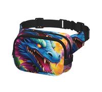 Sac banane pour homme et femme - Dragons colorés - Taille unique - Réglable - Noir, Noir , Taille unique