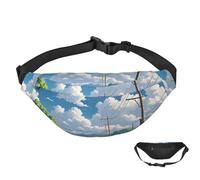 Sac banane pour homme et femme - Étanche - Bonhomme de neige - Avec sangle réglable, Cœurs dans le ciel, Taille unique