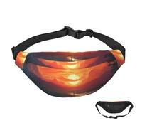 Sac banane pour homme et femme - Étanche - Motif coucher de soleil - Avec sangle réglable, Art coucher de soleil, Taille unique