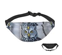 Sac banane pour homme et femme - Étanche - Motif tigre noir et blanc - Avec sangle réglable, Chouette arctique, Taille unique