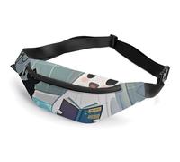 Sac banane pour homme et femme, fantôme mignon et chat noir, sac banane de sport avec sangle réglable, sac banane tendance pour voyage, course à pied, entraînement, blanc, 36,6 x 15,9 cm, blanc,