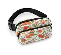 Sac banane pour homme et femme - Fruits Peach2 - Petit sac à bandoulière pour homme et femme - Sac banane pour entraînement, course à pied, voyage avec sangle réglable