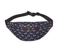 Sac banane pour homme et femme, grand sac à bandoulière pour entraînement, randonnée, course à pied, voyage, Dessin animé renard mignon, Taille unique, Sacs banane
