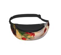 Sac banane pour homme et femme - Guirlande de Noël avec lumières imprimées - Sac banane pour promener le chien - Pour voyage, sport, course à pied, randonnée, jogging, gym, Noir , Taille unique