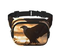 Sac banane pour homme et femme - Imperméable et réglable - Sac banane tendance à motif aigle rétroéclairé pour la course à pied, l'entraînement, la randonnée, les voyages, noir, taille unique, Noir