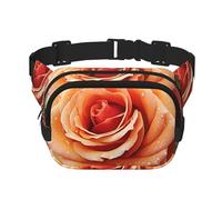 Sac banane pour homme et femme - Imperméable et réglable - Sac banane tendance à motif de rose - Pour la course à pied, l'entraînement, la randonnée, les voyages, noir, taille unique, Noir , Taille