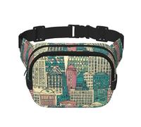 Sac banane pour homme et femme - Imperméable et réglable - Sac banane tendance Austin Texas pour la course à pied, l'entraînement, la randonnée, les voyages, noir, taille unique, Noir , Taille unique