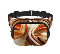 Sac banane pour homme et femme - Imperméable et réglable - Sac banane tendance avec lignes orange et blanches - Pour la course à pied, l'entraînement, la randonnée, les voyages, noir, taille unique