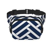 Sac banane pour homme et femme - Imperméable et réglable - Sac banane tendance - Ligne bleue et blanche - Pour la course à pied, l'entraînement, la randonnée, les voyages, noir, taille unique, Noir