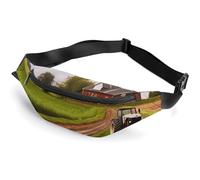 Sac banane pour homme et femme - Imprimé ferme et tracteur - Sac banane de sport pour voyage, course à pied, randonnée, marche, entraînement, ferme et tracteur, 36 x 15 cm, Ferme et tracteur, 36*15cm