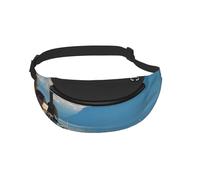 Sac banane pour homme et femme - Imprimé lac Léman - Pour voyage, sport, course à pied, randonnée, jogging, gym, Noir , Taille unique