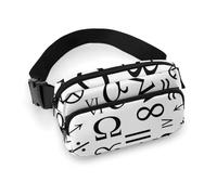 Sac banane pour homme et femme - Imprimé symbole mathématique - Petit sac à bandoulière amusant pour homme et femme - Sac banane pour entraînement, course à pied, voyage avec sangle réglable