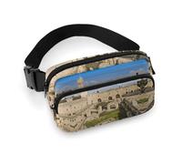 Sac banane pour homme et femme Israël à la tour de David Sac banane léger avec sangle réglable pour course à pied, randonnée, voyage, style, 20 x 13 cm, Style :, 20x13cm