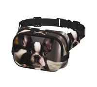 Sac banane pour homme et femme - Joli sac banane Boston Terrier avec sangles réglables - Sac de poitrine de voyage - Noir - Taille unique, Noir , Taille unique