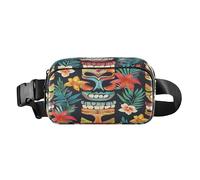 Sac banane pour homme et femme - Masque totem tropical Aloha - Sac banane pour la marche, la course, le cyclisme, la randonnée, les voyages, l'entraînement avec sangle réglable, C623, Poche de