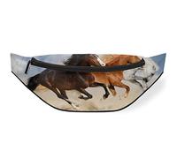 Sac banane pour homme et femme - Motif animal au galop - Sangle réglable pour voyage, course à pied, randonnée, marche, cyclisme, Noir , Taille unique, Sacs banane