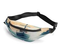 Sac banane pour homme et femme - Motif bateau - Motif paysage marin - Pour voyage, course à pied, randonnée, marche, entraînement, bateau - 36 x 15 cm, Thème paysage marin bateau, 36*15cm