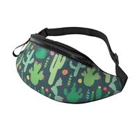 Sac banane pour homme et femme Motif cactus mignon sans couture Pour voyage, randonnée, cyclisme, course à pied, rangement pour les essentiels