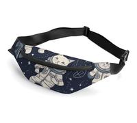 Sac banane pour homme et femme - Motif chat astronaute - Sac banane de sport pour voyage, course à pied, randonnée, marche, entraînement, chat amusant et astronaute, 36 x 15 cm, Fun Cat Astronaute,