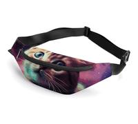 Sac banane pour homme et femme, motif chat galaxie, sac banane de sport pour voyage, course à pied, randonnée, marche, entraînement, chat galaxie, bébé, 36 x 15 cm, Galaxy Cat Baby, 36*15cm