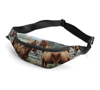 Sac banane pour homme et femme Motif chevaux brodés 36 x 15 cm, Style :, 36*15cm