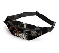 Sac banane pour homme et femme - Motif crâne effrayant - Sac banane de sport pour voyage, course à pied, randonnée, marche, entraînement, crâne effrayant, 36 x 15 cm, Eerie Tête de mort effrayante,