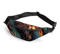 Sac banane pour homme et femme - Motif dragon chinois - Sac banane de sport avec sangle réglable - Tendance - Pour voyage, course à pied, entraînement, blanc, 36 x 15 cm, blanc, 14.2x5.9 Inches