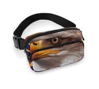 Sac banane pour homme et femme - Motif drapeau américain - Pour voyage, course à pied, randonnée, aigle de feu - 20 x 13 cm, Drapeau américain aigle de feu, 20x13cm, Sac banane