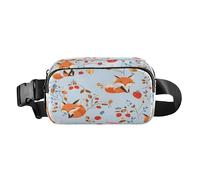 Sac banane pour homme et femme - Motif feuilles de renard et fraises - Pour promener votre chien, course à pied, cyclisme, randonnée, voyage, entraînement avec sangle réglable, C1205, Poche de