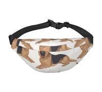 Sac banane pour homme et femme - Motif flèches corail et bleu sarcelle - Avec sangle réglable - Sac banane tendance pour voyage, Berger allemand, Taille unique