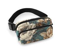 Sac banane pour homme et femme - Motif floral bleu classique - Pour voyage, course à pied, randonnée, motif floral bleu classique - 20 x 13 cm - 20 x 13 cm, Motif floral bleu classique, 20x13cm, Sac