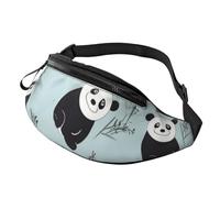 Sac banane pour homme et femme, motif fruits de cerise, sac de poitrine réglable, sac banane de voyage, sport, marche, Ours panda dessin animé, Taille unique