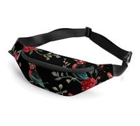 Sac banane pour homme et femme - Motif oiseau sur vigne - Sac banane pour voyage, marche, course à pied, 36 x 15 cm, Style :, 36*15cm
